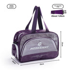 PVC transparent swimming storage bag, wet and dry separation sports beach bag, large capacity fitness bag, Transparent travel tote bag for women - SJB-DIAMOND ELITES