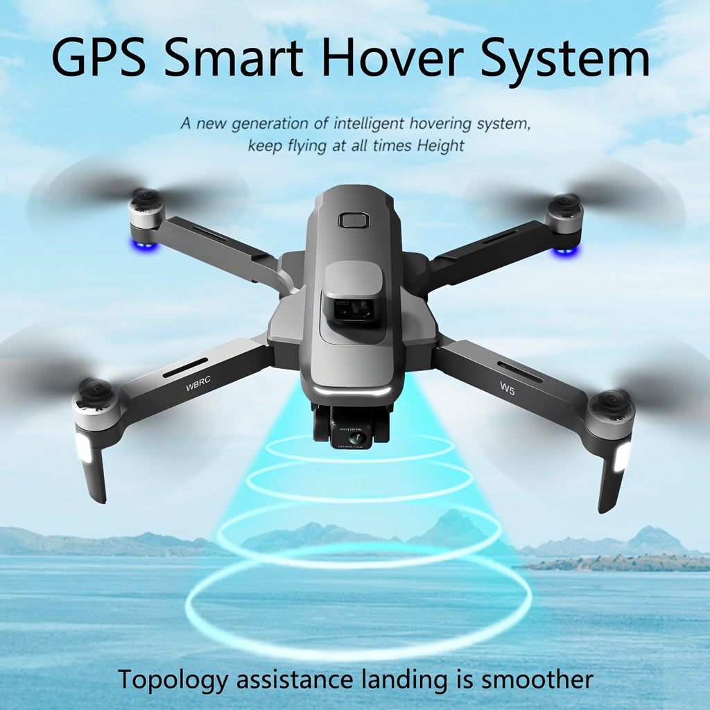 New Arrival W5- Drone, Extra Long Distance 16400 Feet Digital Image Transmission, Super Powerful Brushless Motor, EIS Three-axis Electronic Anti-Shake Gimbal, GPS Precise Outdoor Positioning, 4K HD Camera, 360° Full Angle In Lootquake LLC