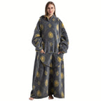 1pc Extra Long Wearable Blanket Hoodie With Sleeves - Ultra Soft, Super Warm, and Cozy Fleece Oversized Hoodie Blanket with Giant Pocket for Snuggling Up - Perfect Gift for Women, Men, and Mom Lootquake LLC
