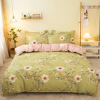 Cover Set Bed Cotton Quilt Bedsheet Bedding Duvet Fitted Pi-Mart