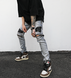 Zippered Biker Denim Jacket