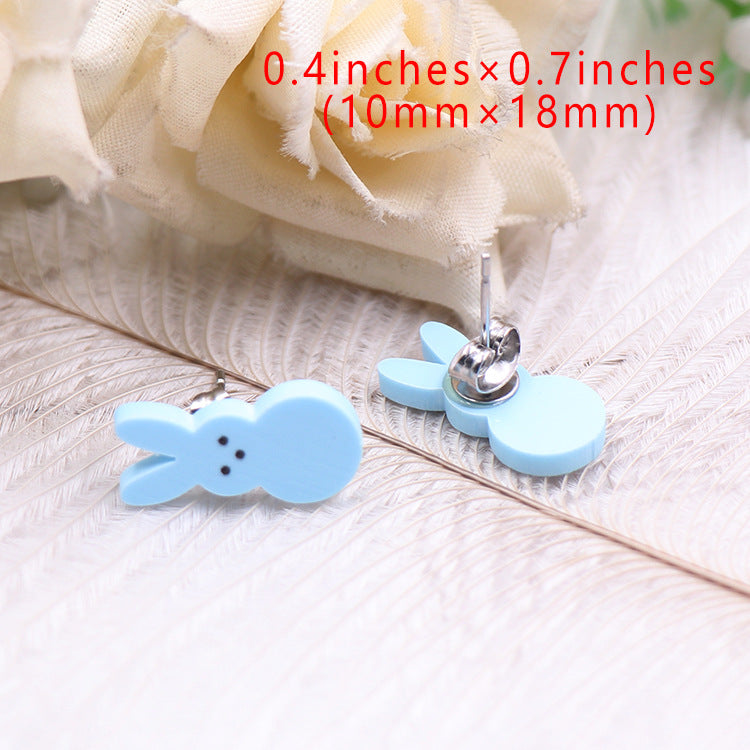 Women's Cute Fashion Rabbit Shape Easter Acrylic Earrings Pi-Mart