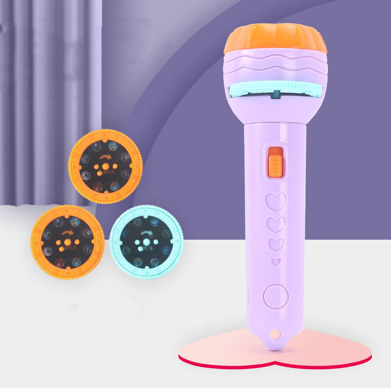 Cartoon Projection Flashlight 80 Patterns Creative Children Flashlight Toy Projector Baby Toys Bedtime Story Book Pi-Mart