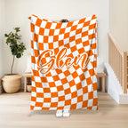 1pc Custom Blanket Vintage Striped Name Custom Blanket Soft Flannel Sofa Blanket TV Blanket Personalized Custom Blanket Exclusive Gift Blanket Lootquake LLC