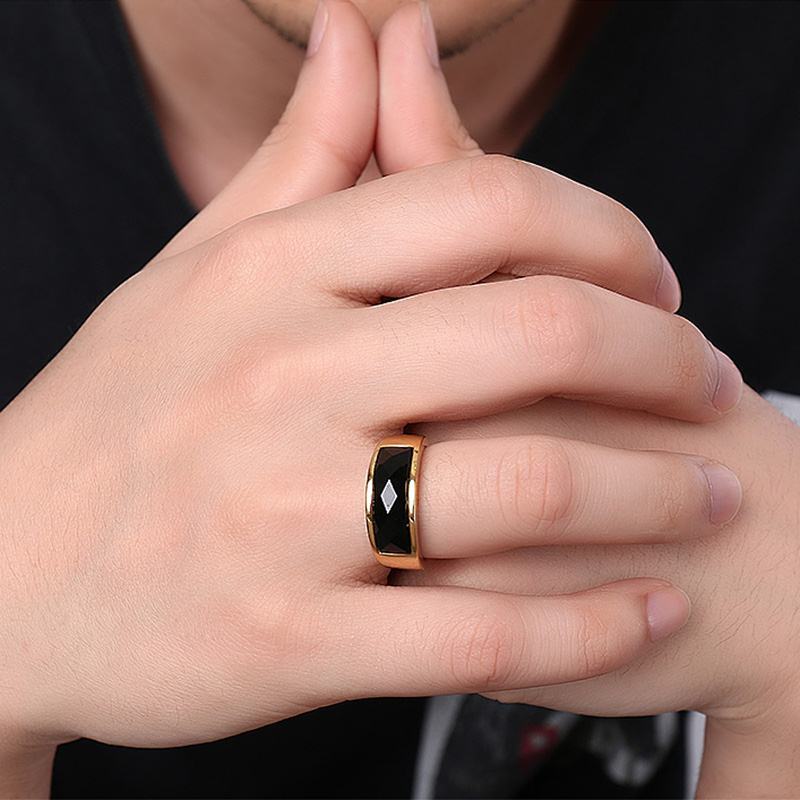 Black Carnelian Stone Rings Pi-Mart