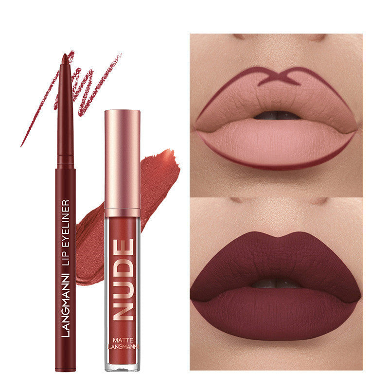 Lip Liner And Lipstick Makeup 12 Pcs Set 6 Matte Lipstick 6 Lip Liner Pens Waterproof Long Lasting Matte Lipstick Beauty Cosmetics Makeup Gift For Girls Lipstick Set Pi-Mart