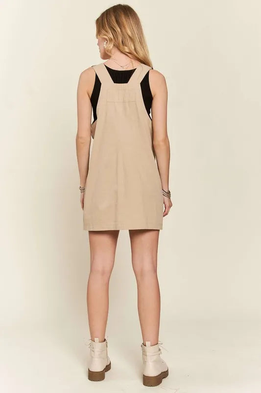 Adjustable Wide Strap Square Neck Overall Dress For Women – Modern Chic, Customizable Fit, Casual & Versatile Stevvex
