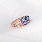 Sterling Silver Tan Sang Rose Gold Color Separation Plating Ring Pi-Mart