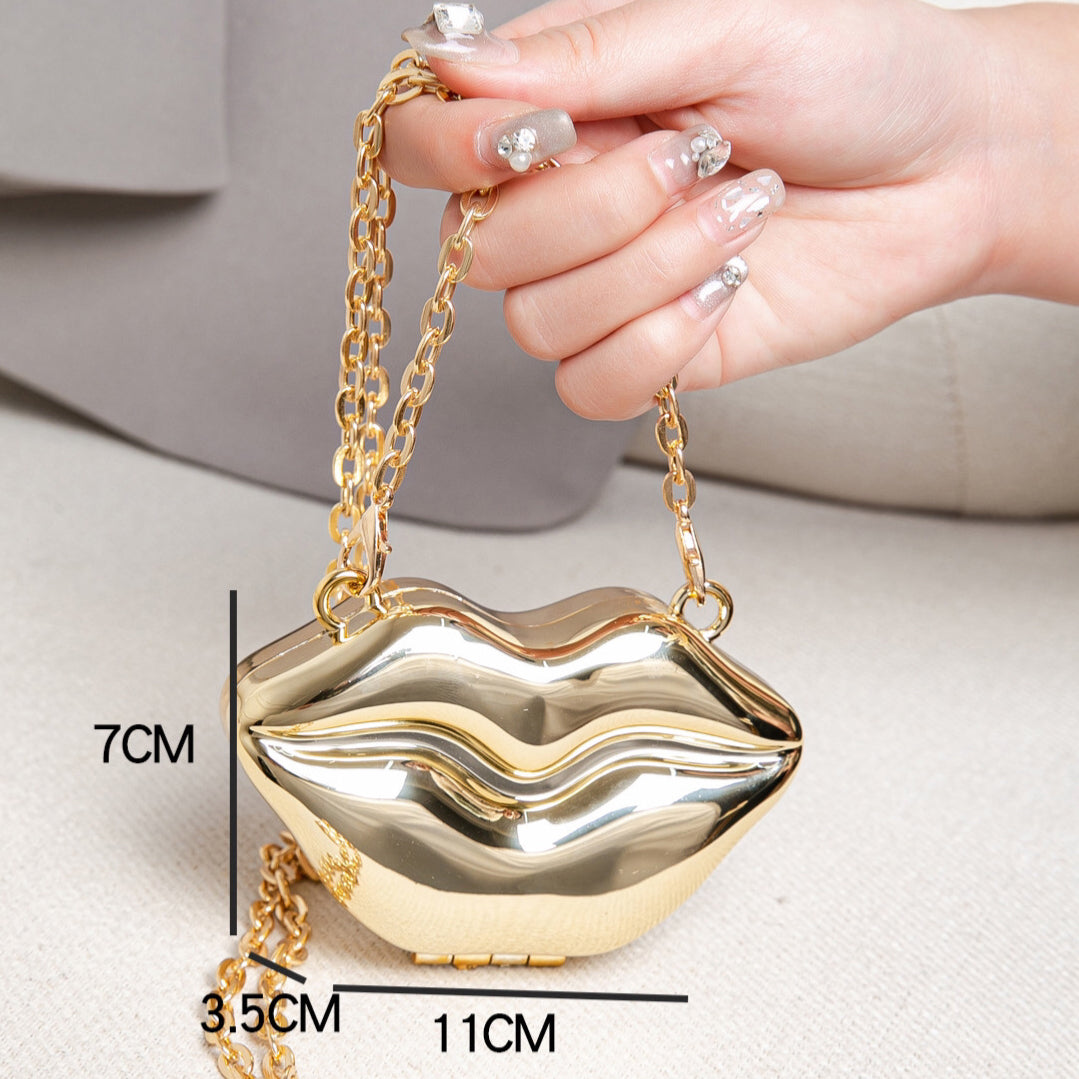 Lip Shaped Small evening Clutch Purse – Stylish Shinny Party Purse, Perfect for Casual Outings, Proms, and Parties – A Unique Fashion Accessory That Turns Heads - SJB-DIAMOND ELITES