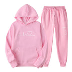 Men's And Women's Fleece-lined Sweater Suit Autumn And Winter Heart Figure Hoodie Lootquake LLC