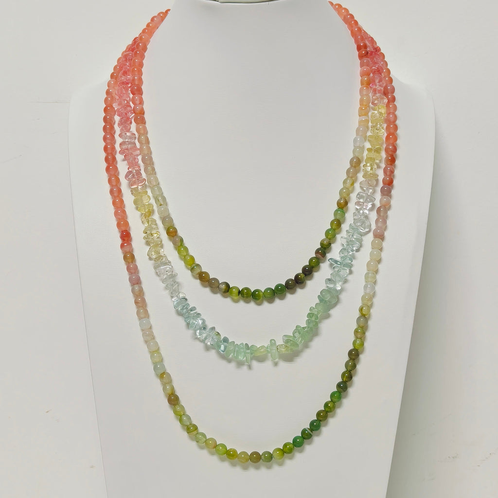 Handmade Premium Crystal Necklace |  Artisan Woven Jewelry with Alloy Accents  | Elegant Sparkling Statement Necklace for Women (MAC344)