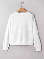 Plush Letter Patched Loose Sweatshirt
