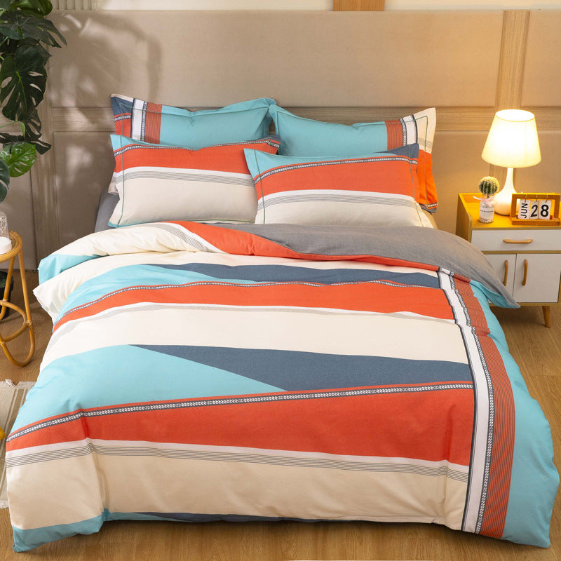 Cotton Winter Linen Quilt Cover Bedding Set Pi-Mart