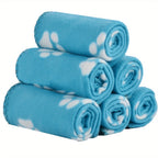6-Pack of Warm Paw Print Dog Blanket Bed Covers to Keep Your Furry Pets Cozy! Lootquake LLC