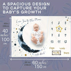 Extra Large Baby Milestone Blanket for Boys - Polyester Photography Prop with Monthly Growth Chart and Calendar - Perfect for Christmas, Halloween, and Thanksgiving Day Gifts Lootquake LLC