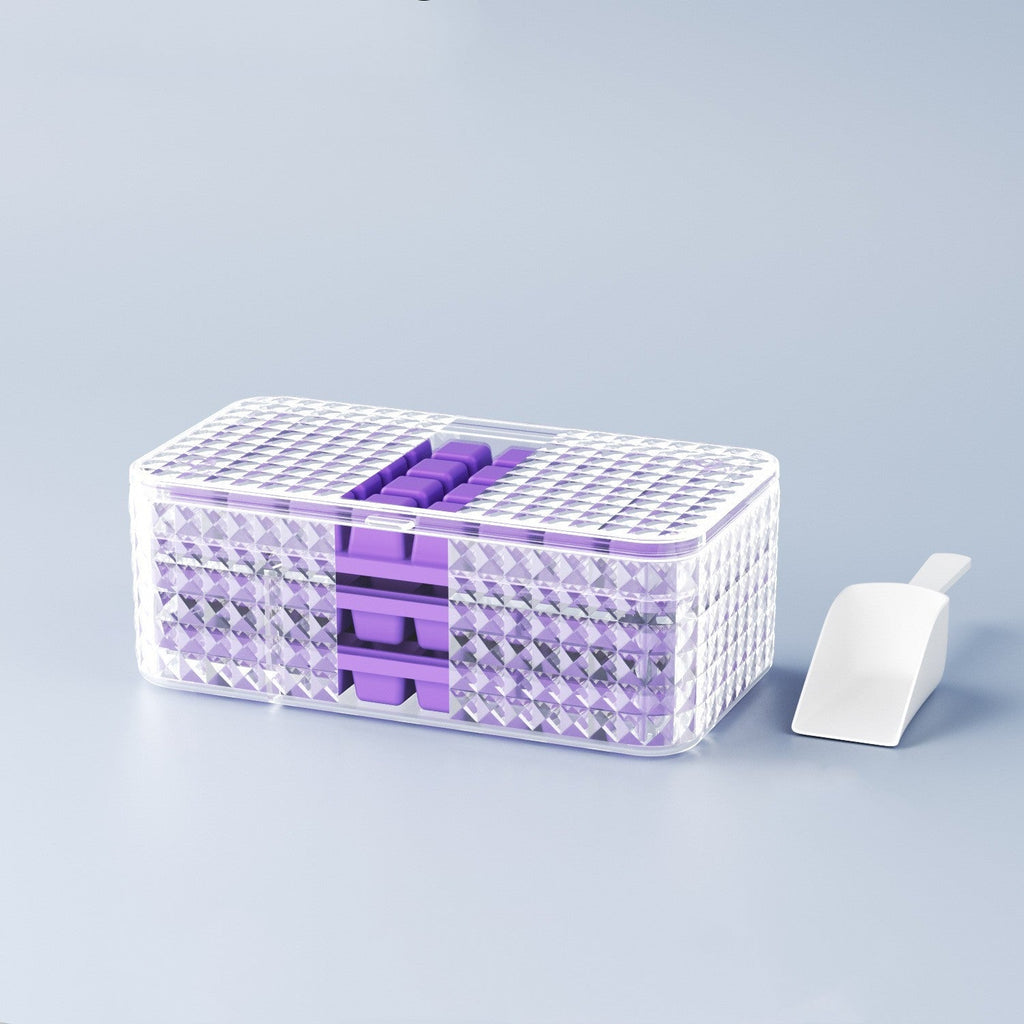 Large New Silicone Square Ice Mold Ice Cube Trays Lid Mold Storage Box Creative Tool Ice Cube Maker Cool Drinks Kitchen Bar Pi-Mart