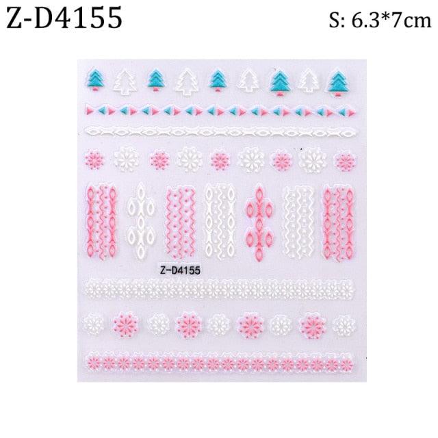 5D Sweater Nail Sticker Acrylic Engraved Winter Charm Designs Beauty Cloth Christmas Patterns Nails Art Decoration Tools  Nail Art Stickers Decor Tip Transfer Nail Decals Sticker For Pretty Girl Self-Adhesive Nail Decals Designer Nail Stickers Stevvex