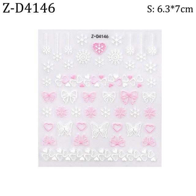 5D Sweater Nail Sticker Acrylic Engraved Winter Charm Designs Beauty Cloth Christmas Patterns Nails Art Decoration Tools  Nail Art Stickers Decor Tip Transfer Nail Decals Sticker For Pretty Girl Self-Adhesive Nail Decals Designer Nail Stickers Stevvex