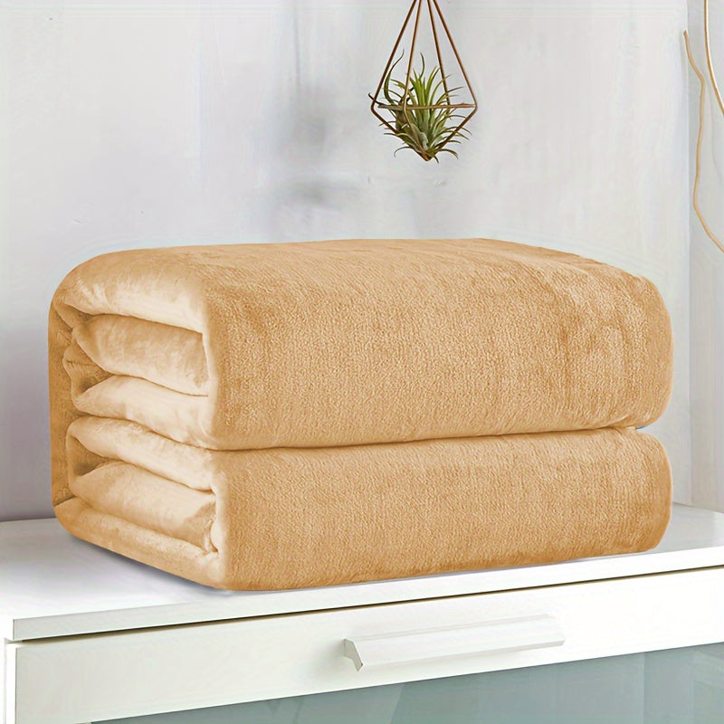 Ultra-Soft Flannel Throw Blanket - Solid Color, Cozy & Warm for Couch, Bed, Office, and Travel - Machine Washable, All-Season Comfort Lootquake LLC