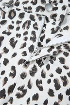 White Leopard Frayed Hem Denim Shorts