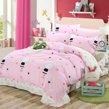New Quilt Cover Simple Bed Sheet Cartoon Supplies Four-piece Set Pi-Mart