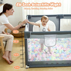 Play Pen For Babies And Toddlers, Baby Play Yard With Gate For Limited Space 47x47x26  Baby Fence With Breathable Mesh, Safety Indoor & Outdoor Activity Center Pi-Mart