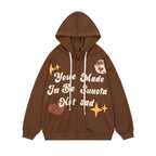 Unisex Hooded Printed Cardigan Hoodie Pi-Mart
