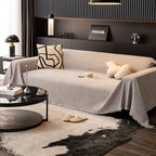 1pc Luxurious Waterproof Sofa Cover with Tassels - Durable, Washable, and Universal Furniture Protector for Living Room Home Decor - Stylish Couch Slipcover and Throw Blanket Alternative