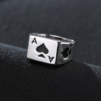 Ace Of Spades Signet Ring Pi-Mart