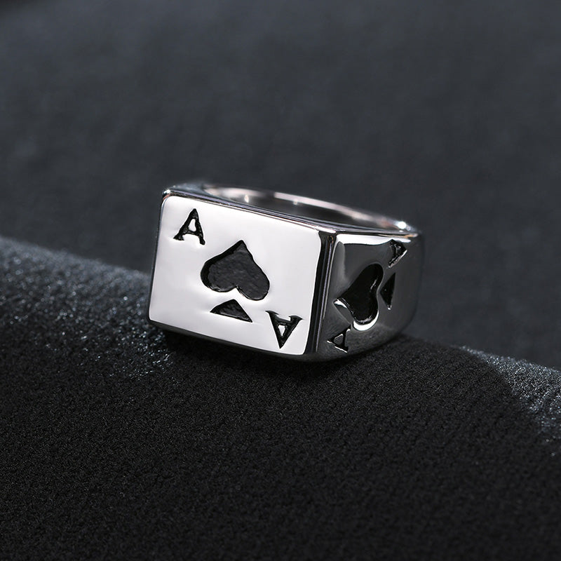 Ace Of Spades Signet Ring Pi-Mart