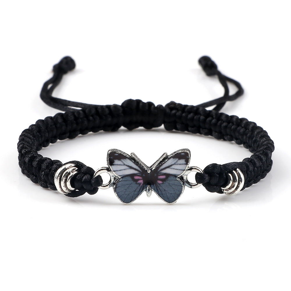 Couple Butterfly Buckle Braided Bracelet Pi-Mart