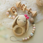 DIY Baby Handmade Wool Crochet Rabbit Rattle Toy Pi-Mart