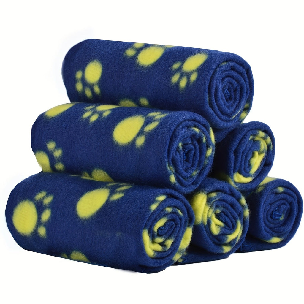 6-Pack of Warm Paw Print Dog Blanket Bed Covers to Keep Your Furry Pets Cozy! Lootquake LLC