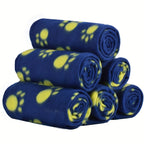 6-Pack of Warm Paw Print Dog Blanket Bed Covers to Keep Your Furry Pets Cozy! Lootquake LLC