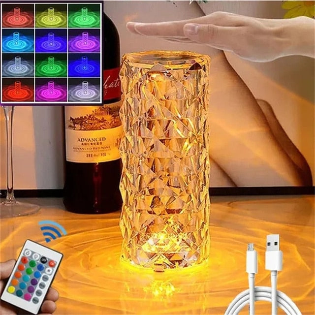 Table Crystal Rose Bedroom Lamp Pi-Mart