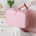 Smart LED Cosmetic Case With Mirror Cosmetic Bag Large Capacity Fashion Portable Storage Bag Travel Makeup Bags Pi-Mart