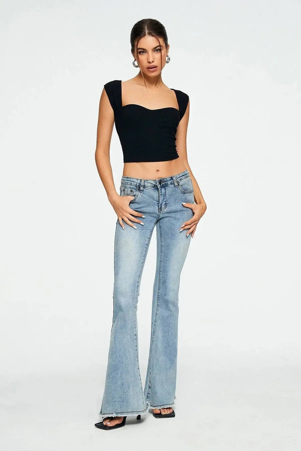 Crop Top Sweetheart Solid Ribbed Sleeveless - SJB-DIAMOND ELITES
