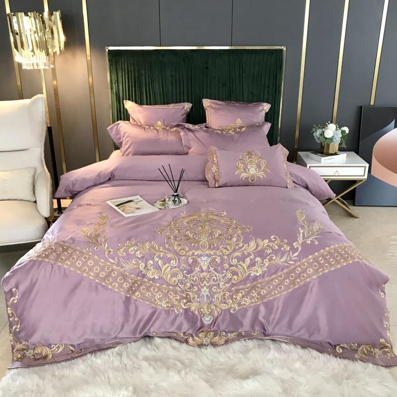 Four-piece Embroidered Tencel Cotton Bed Linen And Duvet Cover Pi-Mart