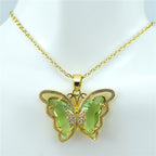Crystal Glass Butterfly Necklace Pi-Mart