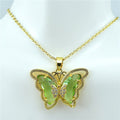 Crystal Glass Butterfly Necklace Pi-Mart