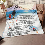 1pc To My Son Blanket Creative Text Letter To Son Soft Blanket Flannel Blanket For Couch Sofa Office Bed Camping Travel, Multi-purpose Gift Blanket For All Season Lootquake LLC