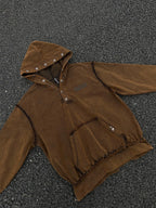 Men's Washed Frayed Hem Hoodie