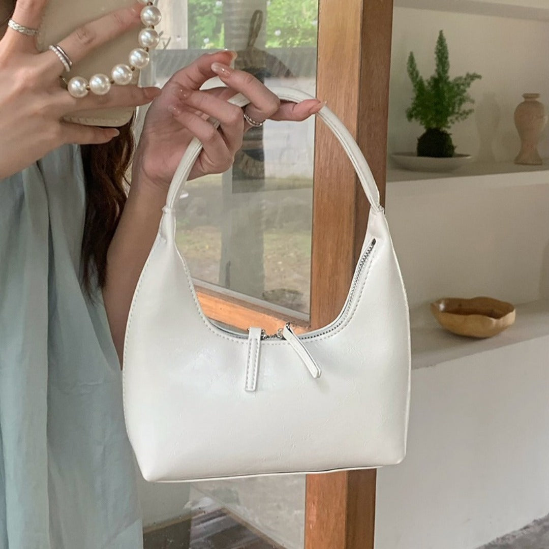 Silver mini hobo shoulder bag, small shoulder purse, women's summer shoulder bag, small hobo handbag - SJB-DIAMOND ELITES