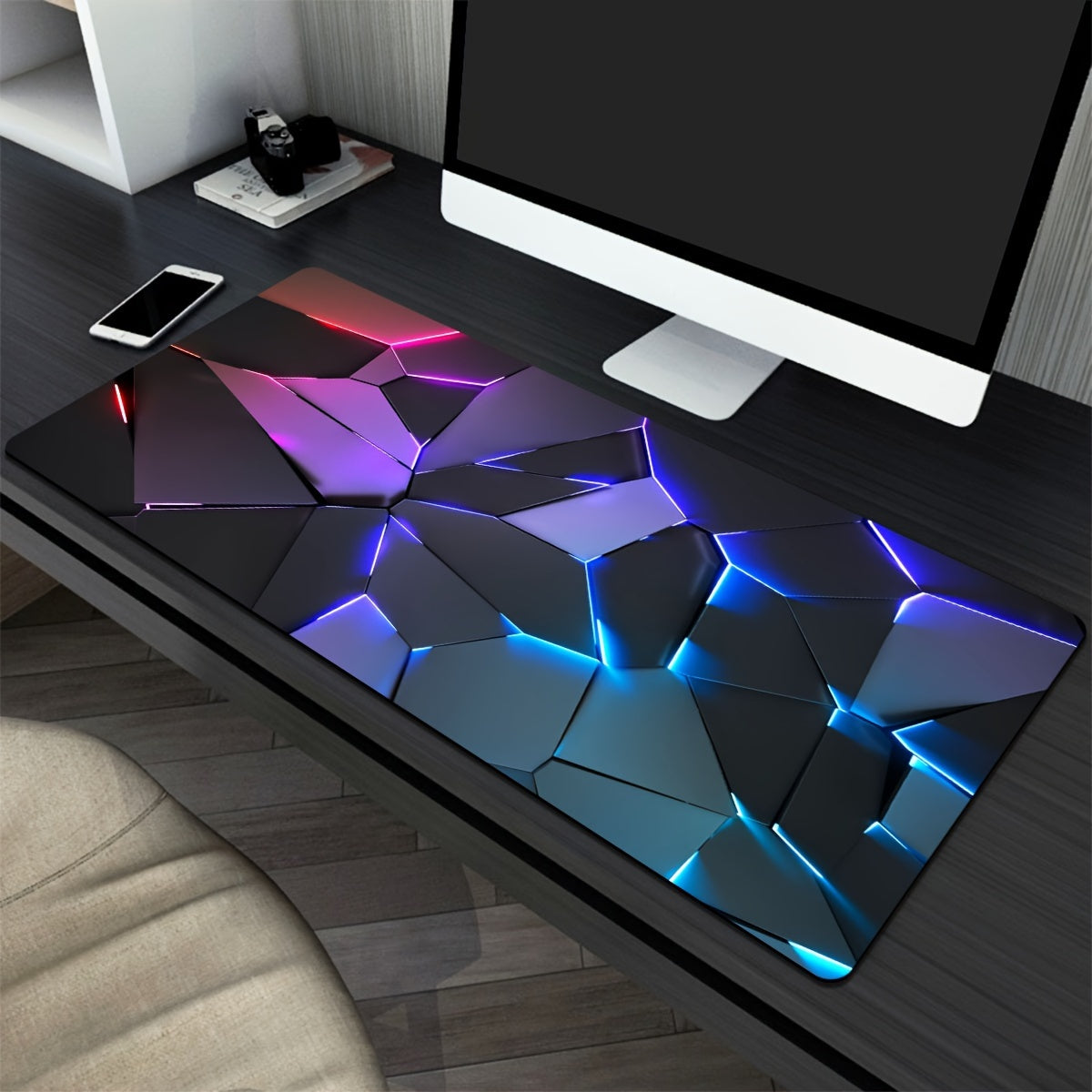 1pc Durable Gaming Mouse Pad with Stylish Geometric Design - Waterproof, Non-Slip, Washable Desk Mat for Keyboard, Sketchbook - Ideal Gift for Gamers, Office, and Study Accessories - Polyester Material No Battery Required Lootquake LLC