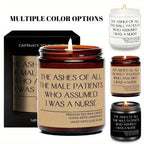 1pc Round Single-wick Scented Candle, 5.3Oz, Soy Wax, Beeswax, with Bow, in Glass Bottle, Extra Long Burn Time (12 Hours Or More), for Birthday, Labor and Delivery Nurse, Nurse Practitioner, Nursing School Student, Paramedic,