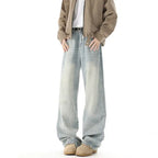 Men's Retro Light Blue Straight Casual Jeans
