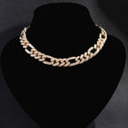 White/Gold Plated Cuban Necklace Pi-Mart