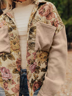 FloraKnit Buttoned Jacket: Cozy Style with Pockets