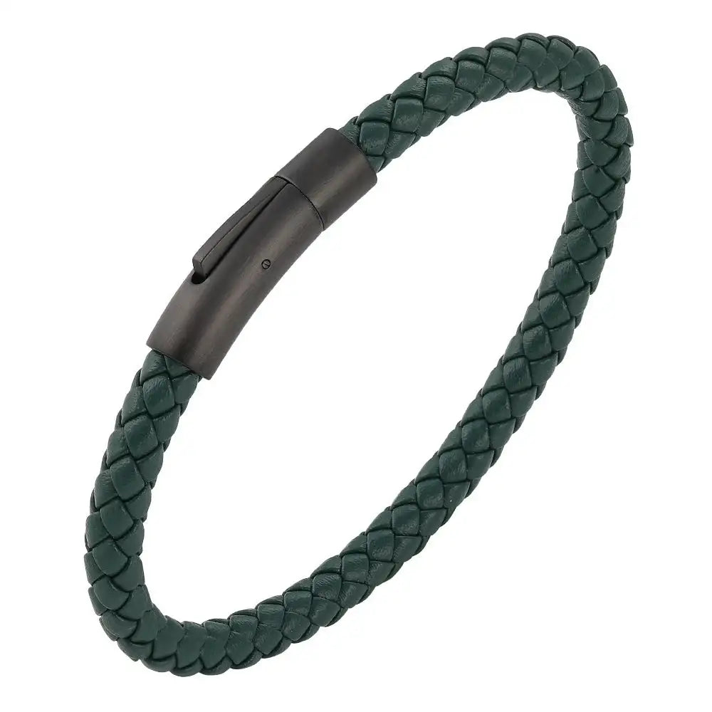 Woven Frosted Black Buckle Simple Leather Bracelet Lootquake LLC