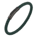 Woven Frosted Black Buckle Simple Leather Bracelet Lootquake LLC